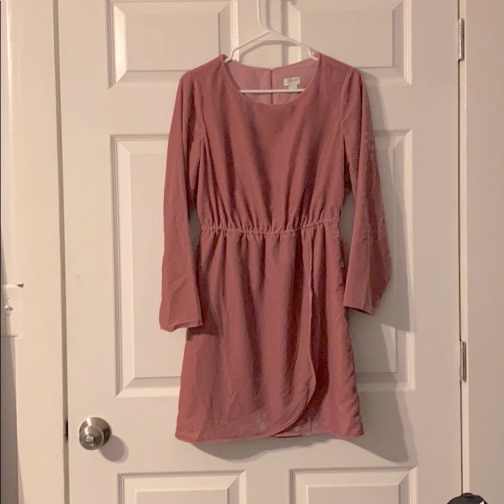 J CREW pink velvet dress size 2